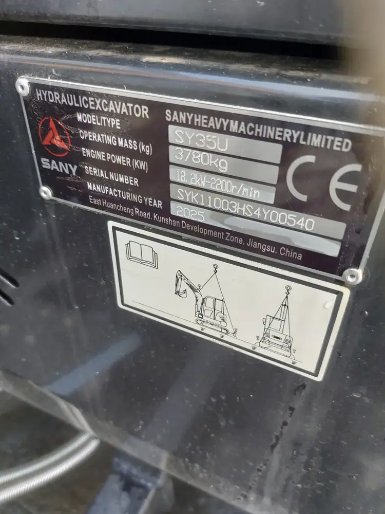 2025 Sany SY35U Mini Excavator (Unused, Manual Hitch) photo 16
